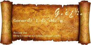 Generál Ádám névjegykártya